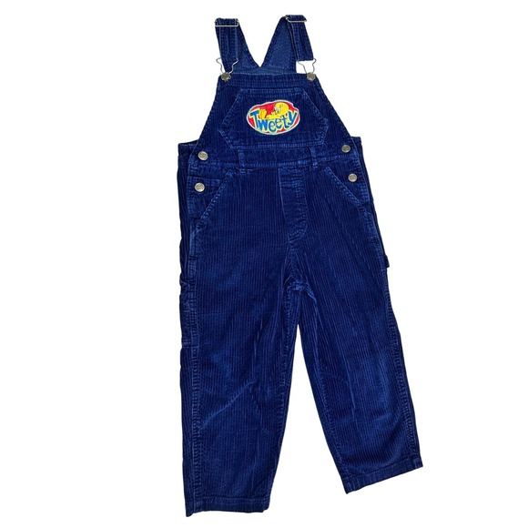 Looney Tunes Other - Vintage 80s 90s Looney Tunes Tweety Bird Blue Corduroy Overalls Kids Bibs 7